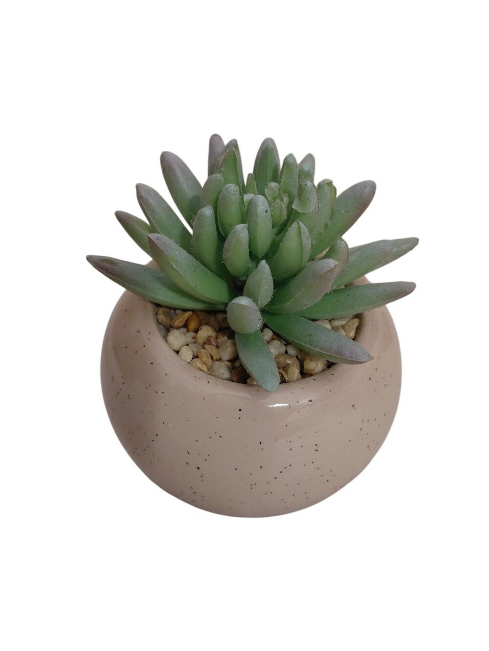 Artificial Succulent In Speckled Ceramic Pot